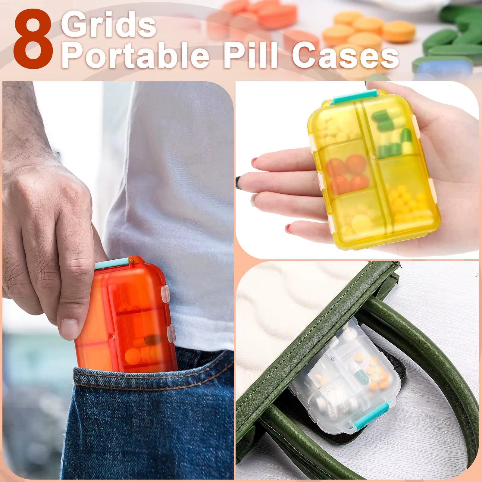 Travel Smart with Our Compact 10-Compartment Pill Organizer – Your Essential Companion for Daily Vitamins and Medications