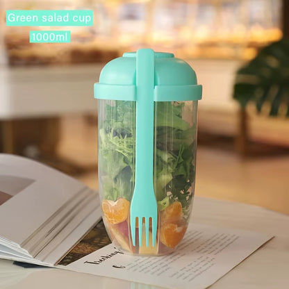 Elevate Your Meals with the Ultimate Portable Salad & Breakfast Cup - Leak-Proof Bento Box with Fork & Sauce Container for On-the-Go Dining!