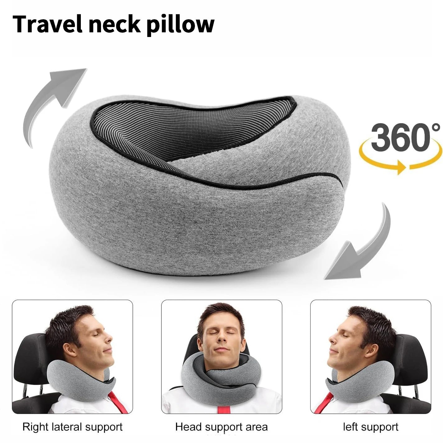 Transform Your Travel Experience with the Ultimate Adjustable Memory Foam Neck Pillow - Say Goodbye to Neck Pain and Hello to Comfort!