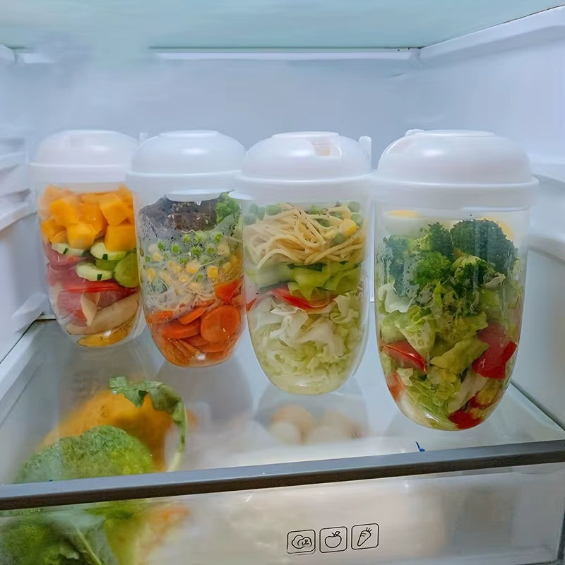 Elevate Your Meals with the Ultimate Portable Salad & Breakfast Cup - Leak-Proof Bento Box with Fork & Sauce Container for On-the-Go Dining!