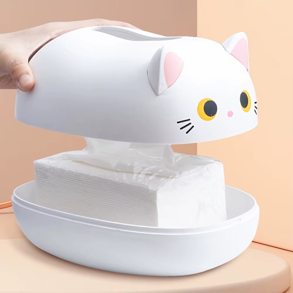 Charming Cat Ear Tissue Box: A Whimsical Touch for Your Home Storage!