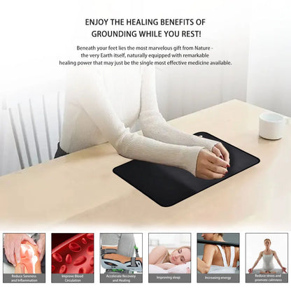 Transform Your Well-Being with the Chair Grounding Mat & Earthing Mouse Pad - Sleep Better, Relieve Pain, and Reduce Stress with 16.4Ft Grounding Cord