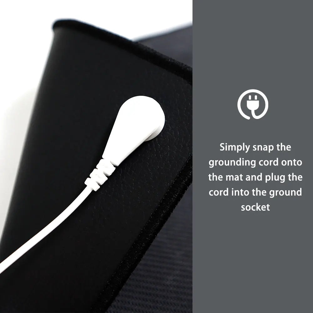Transform Your Well-Being with the Chair Grounding Mat & Earthing Mouse Pad - Sleep Better, Relieve Pain, and Reduce Stress with 16.4Ft Grounding Cord