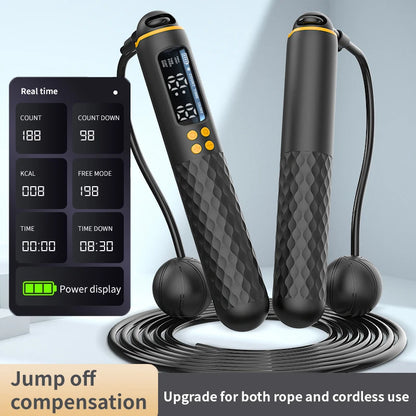 Revolutionary Adjustable USB Rechargeable Digital Jump Rope with Wireless Calorie Tracking for Ultimate Cardio Workouts