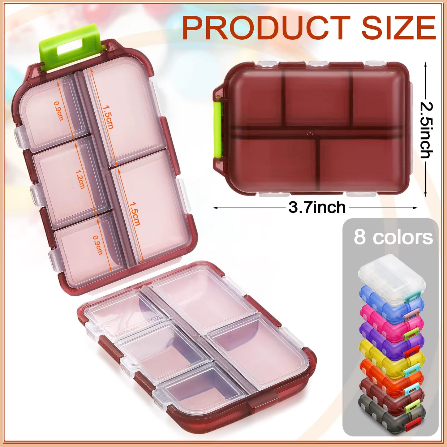 Travel Smart with Our Compact 10-Compartment Pill Organizer – Your Essential Companion for Daily Vitamins and Medications