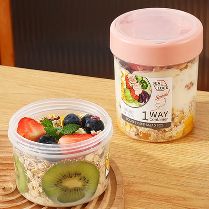 Elevate Your Meals with the Ultimate Portable Salad & Breakfast Cup - Leak-Proof Bento Box with Fork & Sauce Container for On-the-Go Dining!